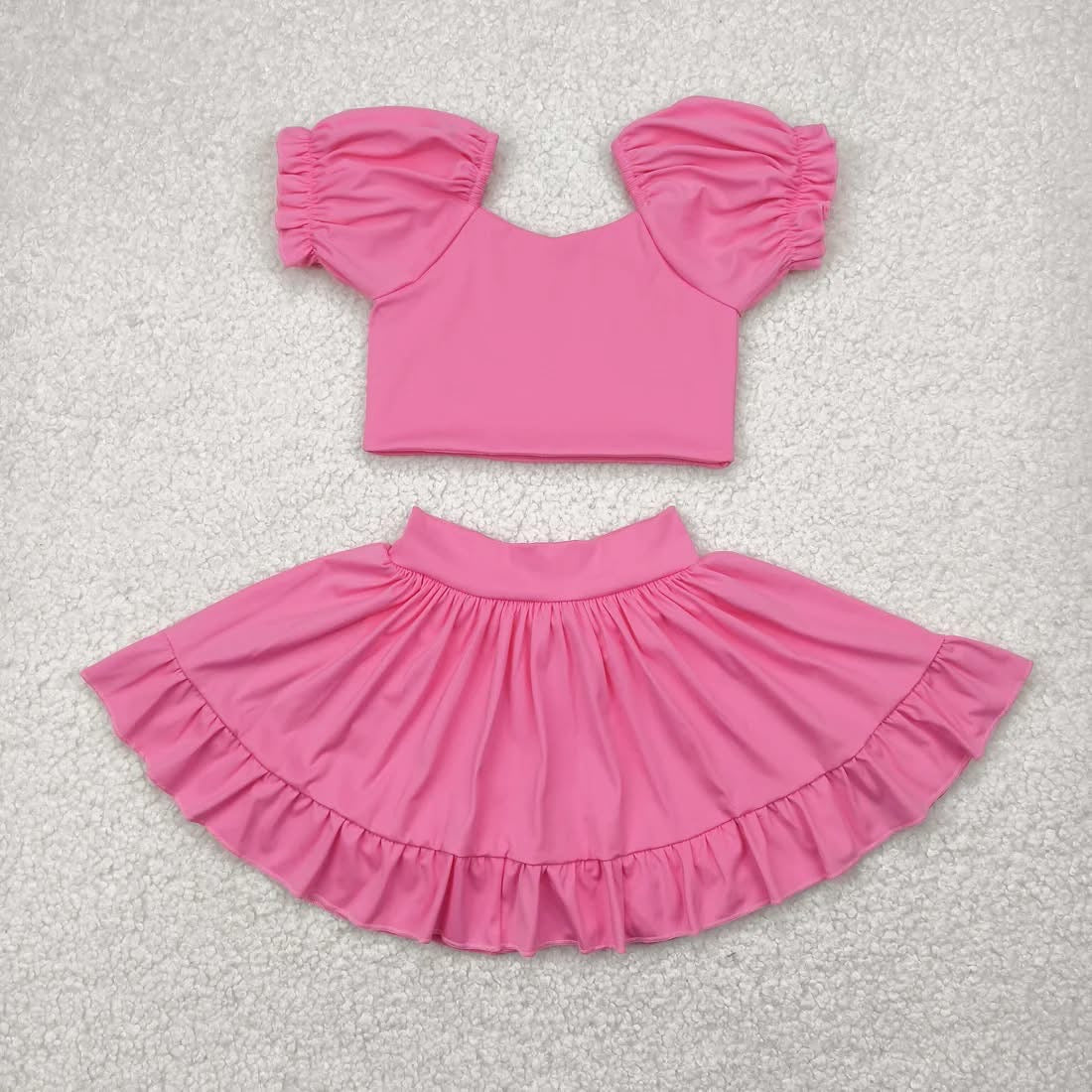 Pink athletic set with shorts built in