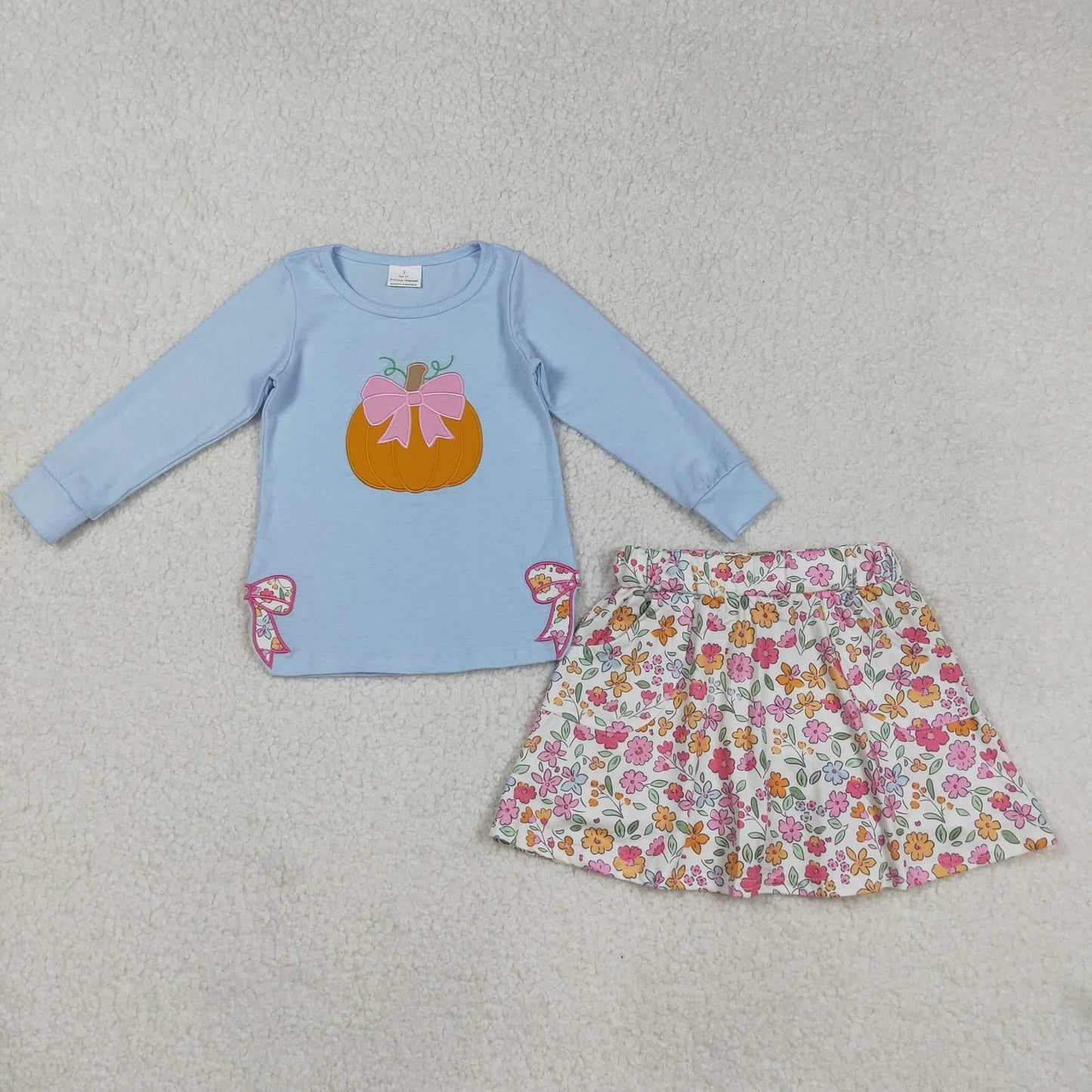 embroidered pumpkin skort
