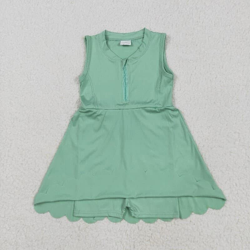 Scalloped athletic set with shorts built in