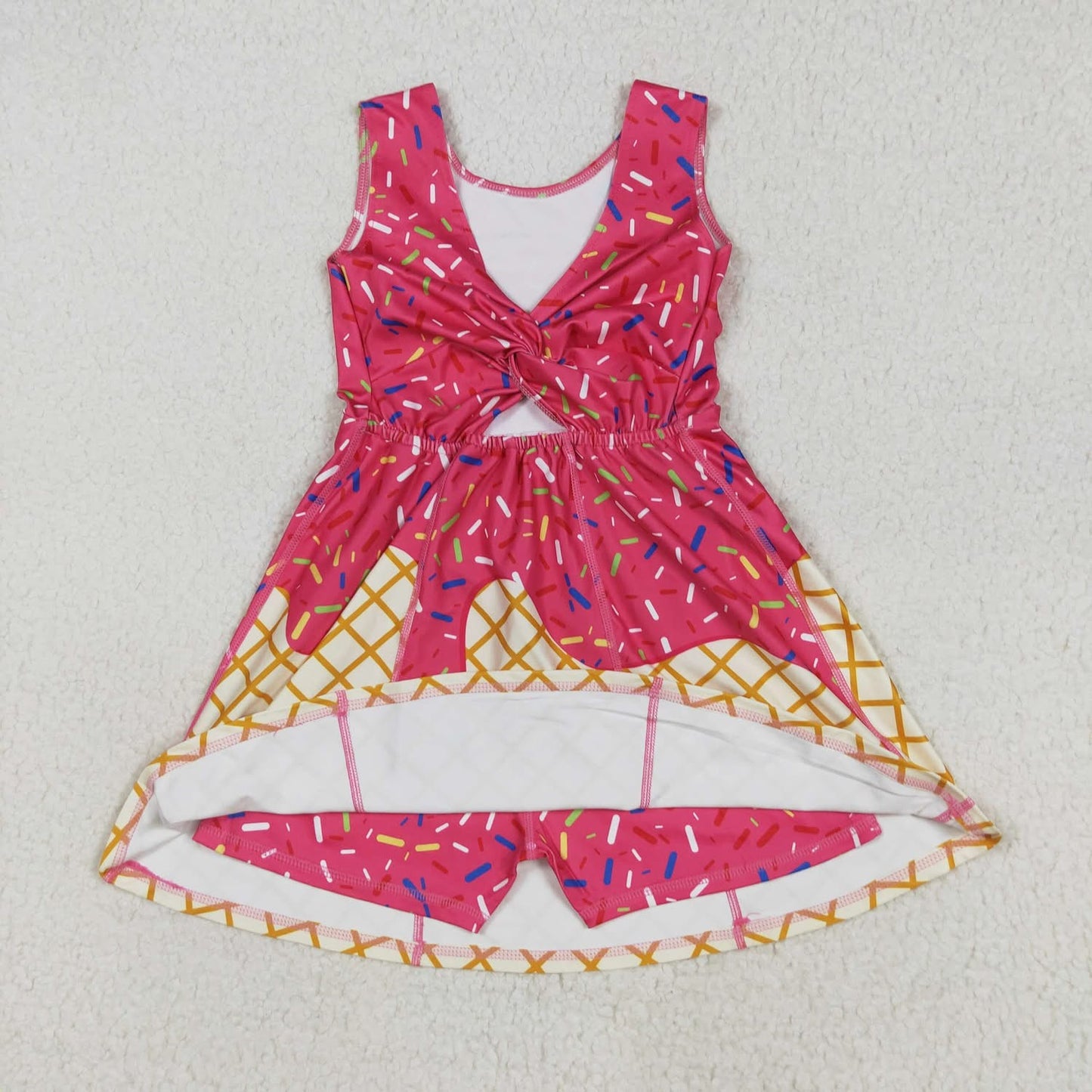 Ice cream athletic dress with shorts built in