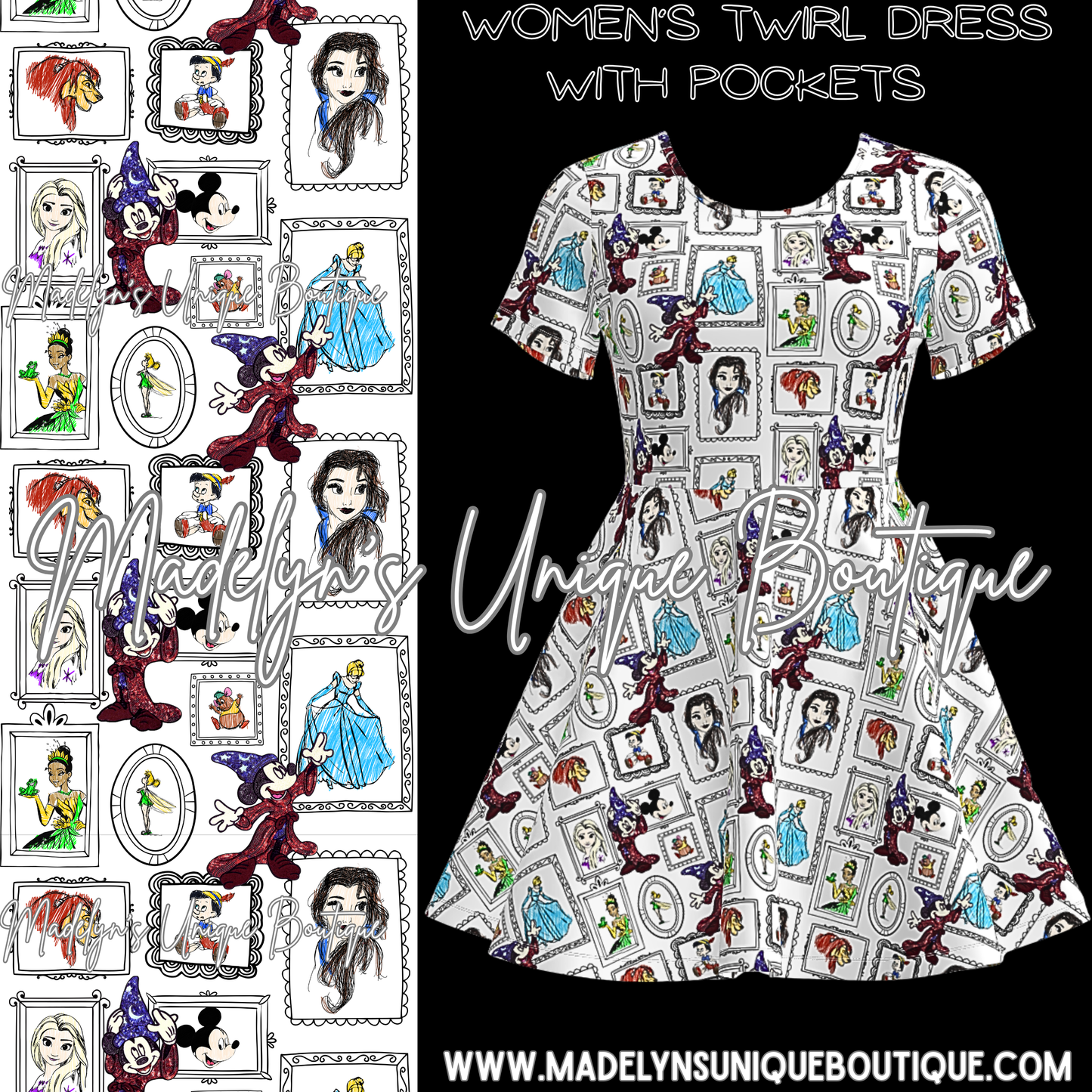 Women’s twirl dress with pockets