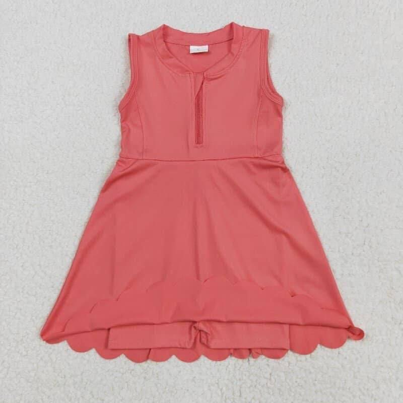 Scalloped athletic set with shorts built in