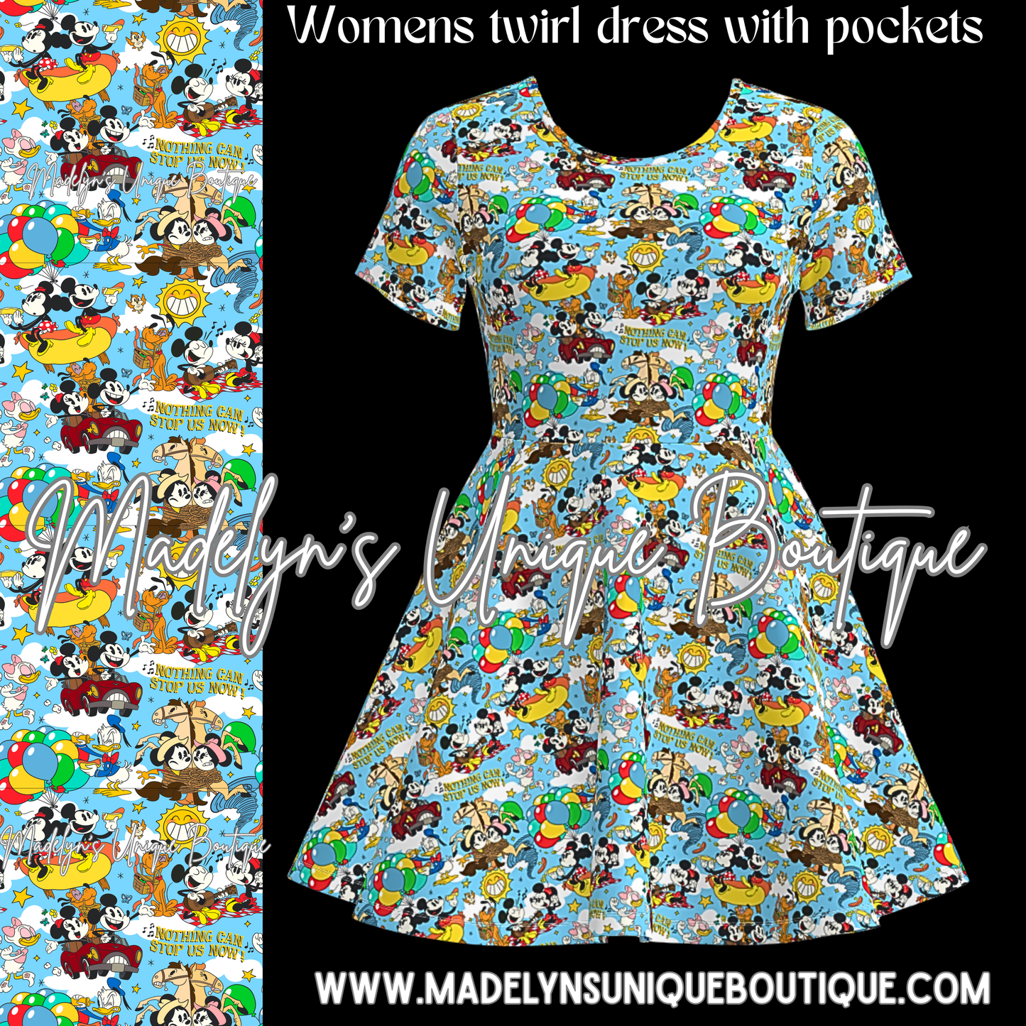 Women’s twirl dress with pockets