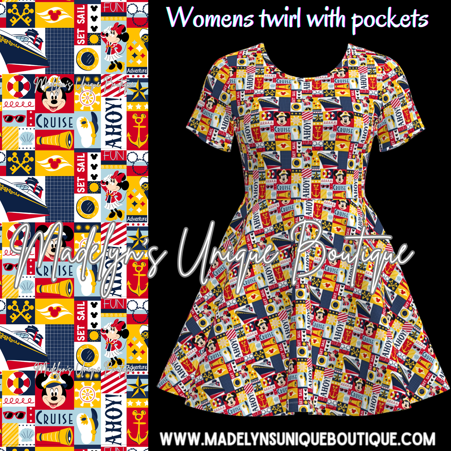 Women’s twirl dress with pockets cruise