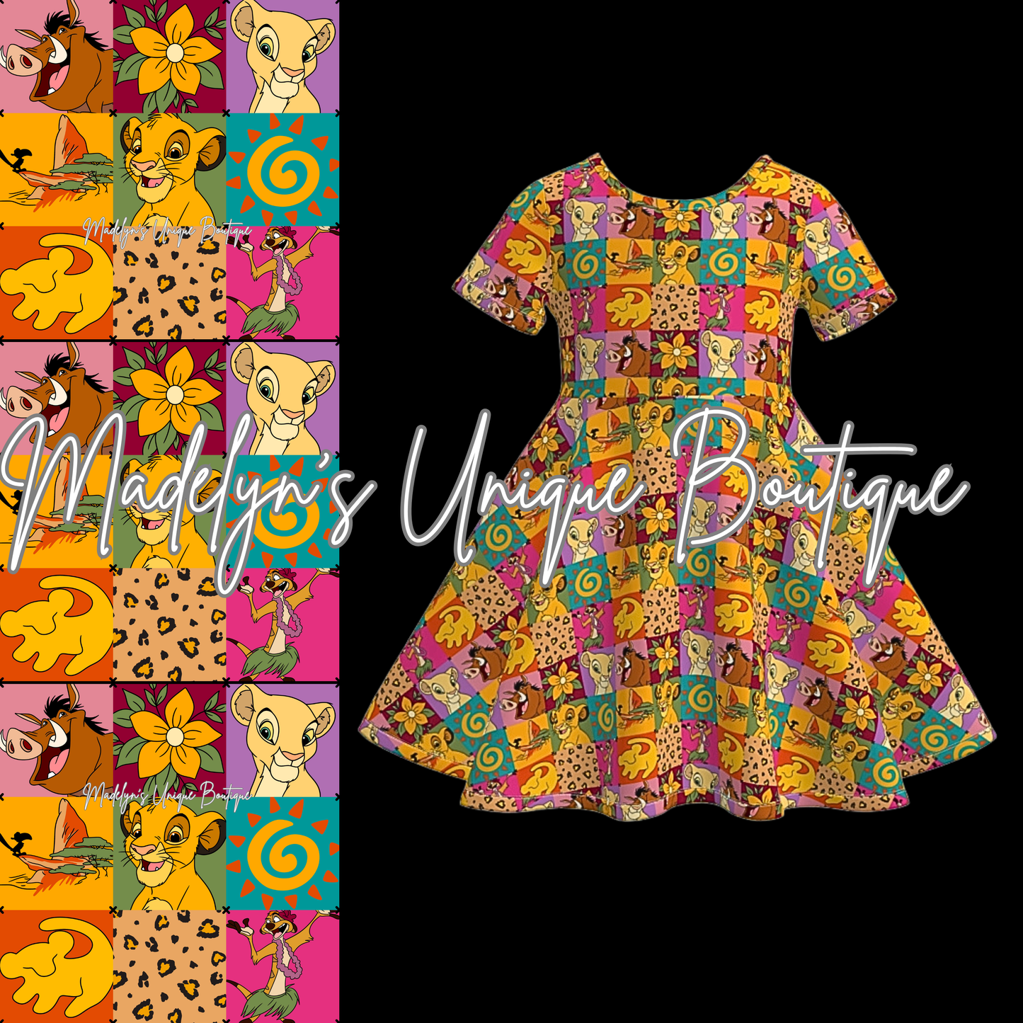 Girls short sleeve twirl dress