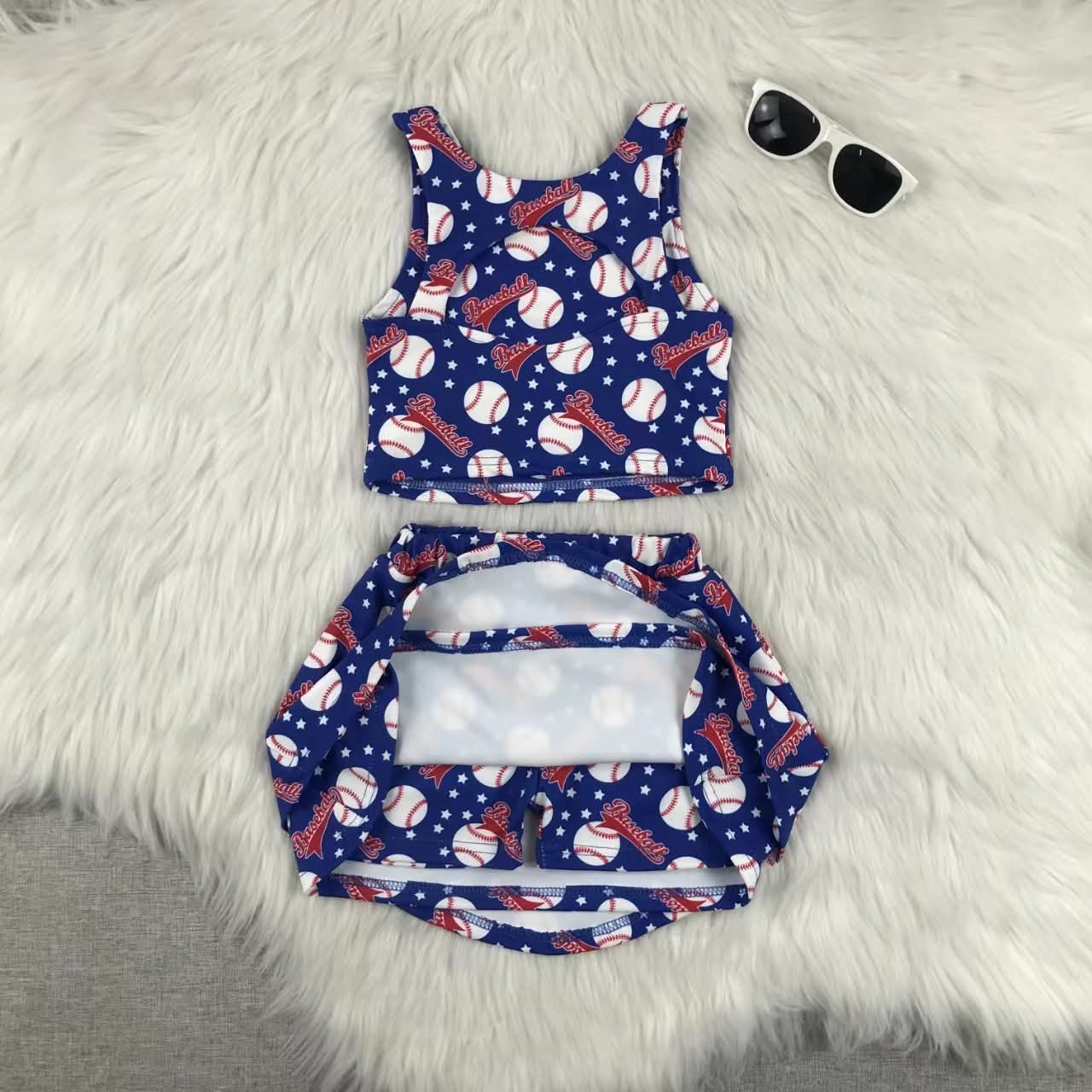 Baseball sports athletic set with shorts built in