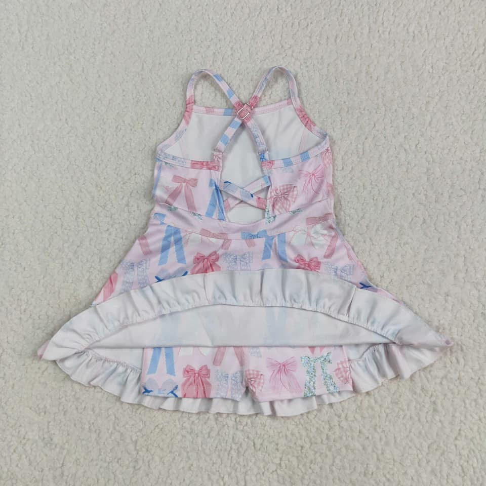 Bows athletic dress with shorts built in