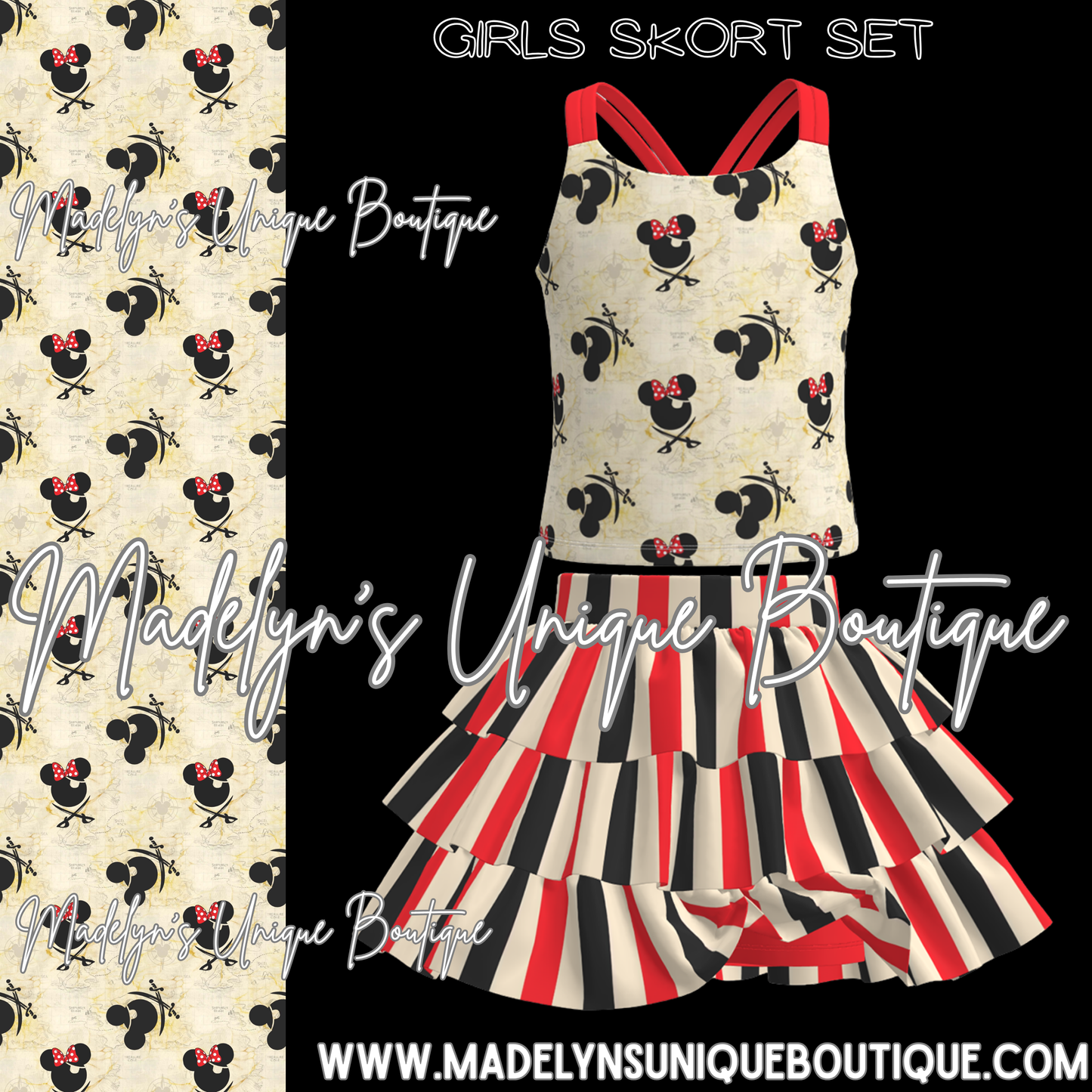 Girls skort set “A pirates life for me”