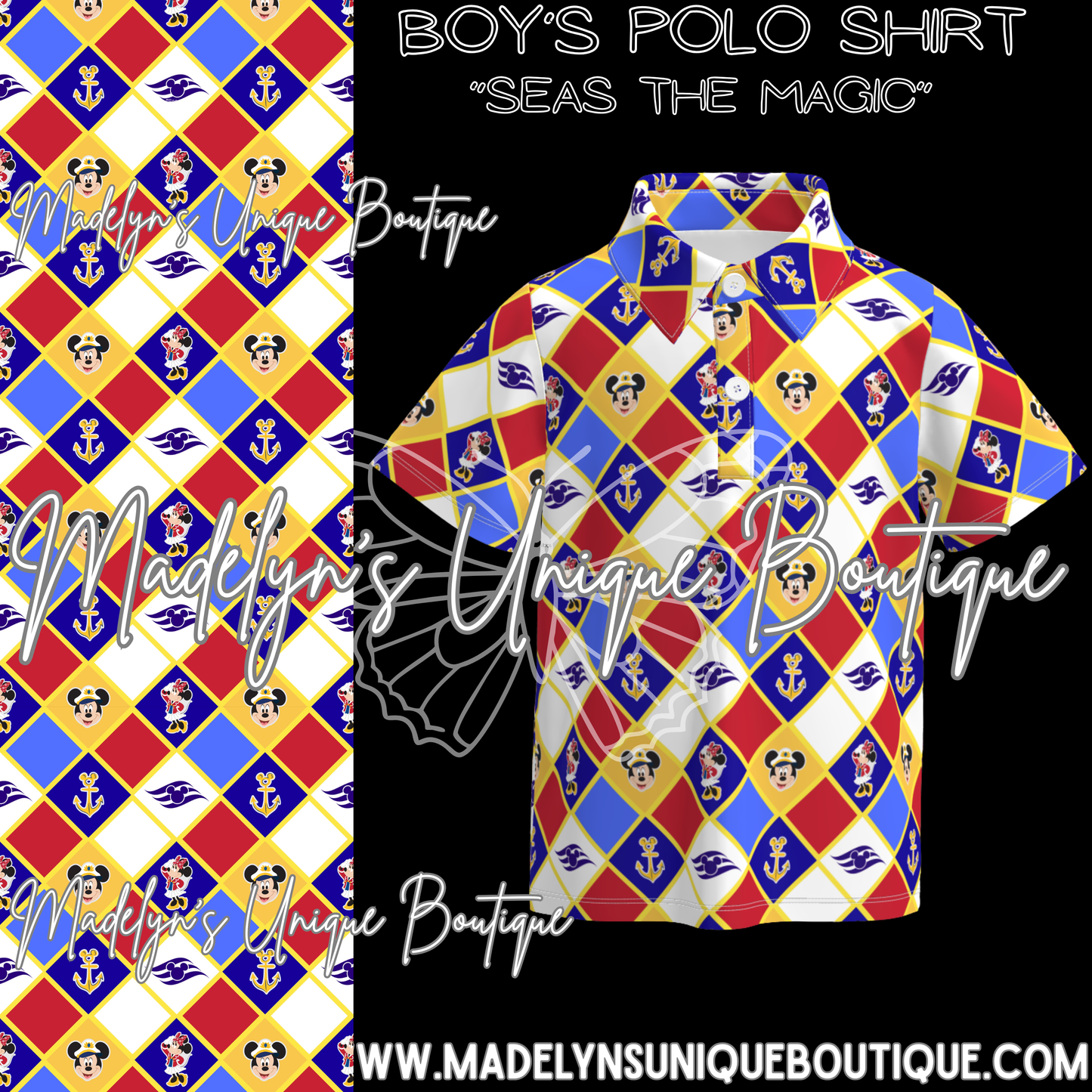 Boys polo shirt “Seas the Magic”