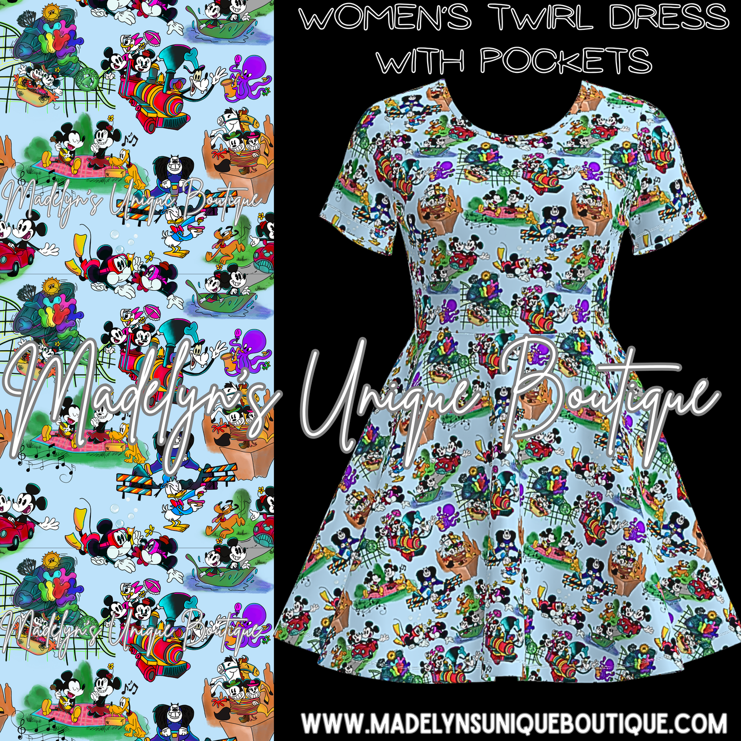 Women’s twirl dress with pockets