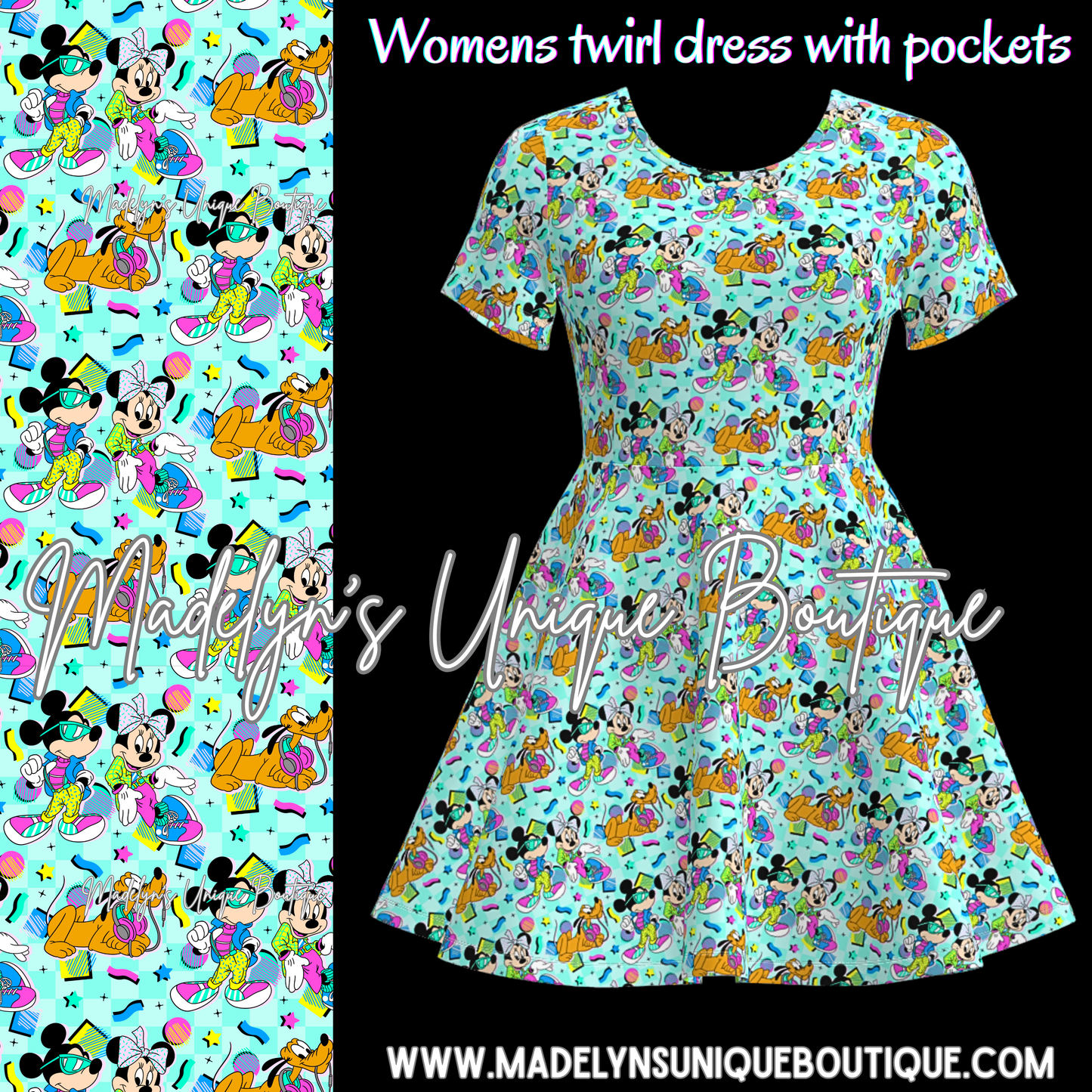 Women’s twirl dress with pockets