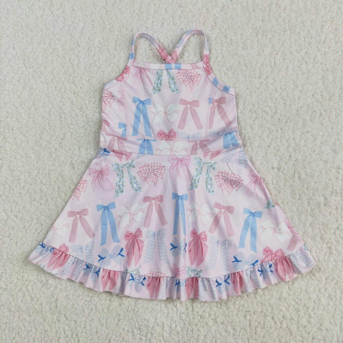 Bows athletic dress with shorts built in