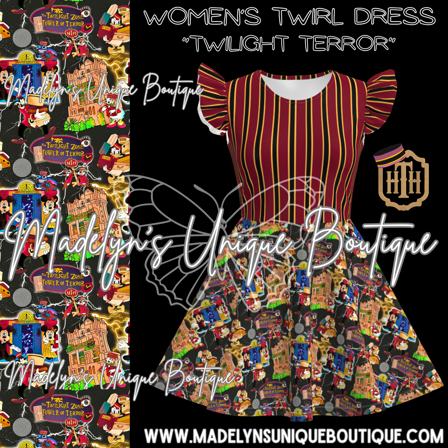 Women’s twirl dress with pockets “Twilight Terror”