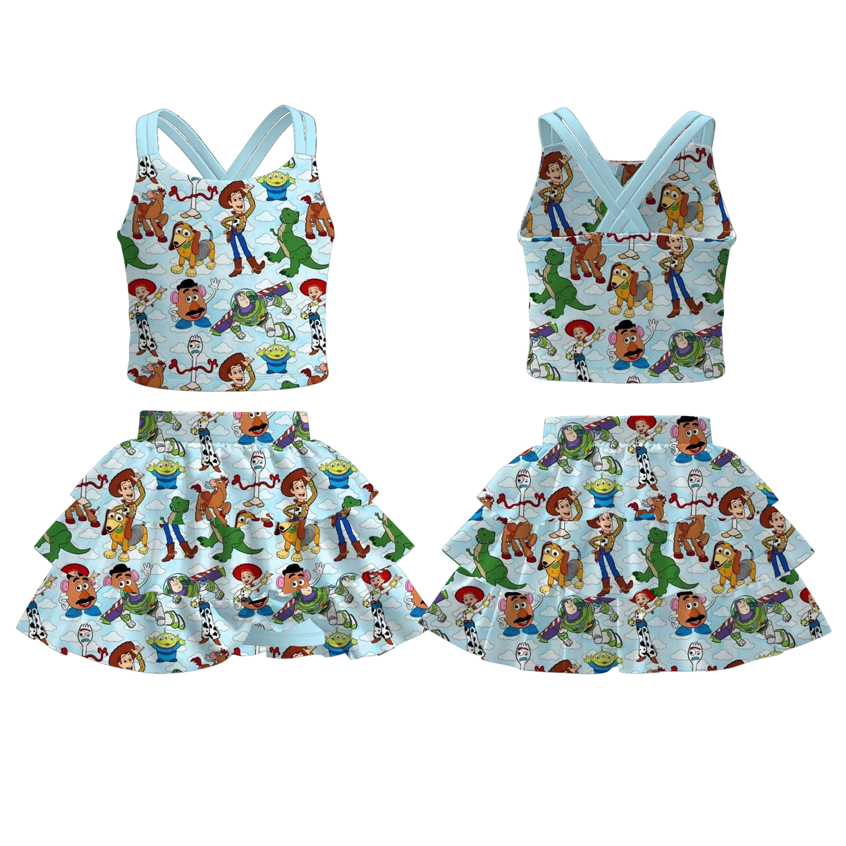 Girls ruffle skort set