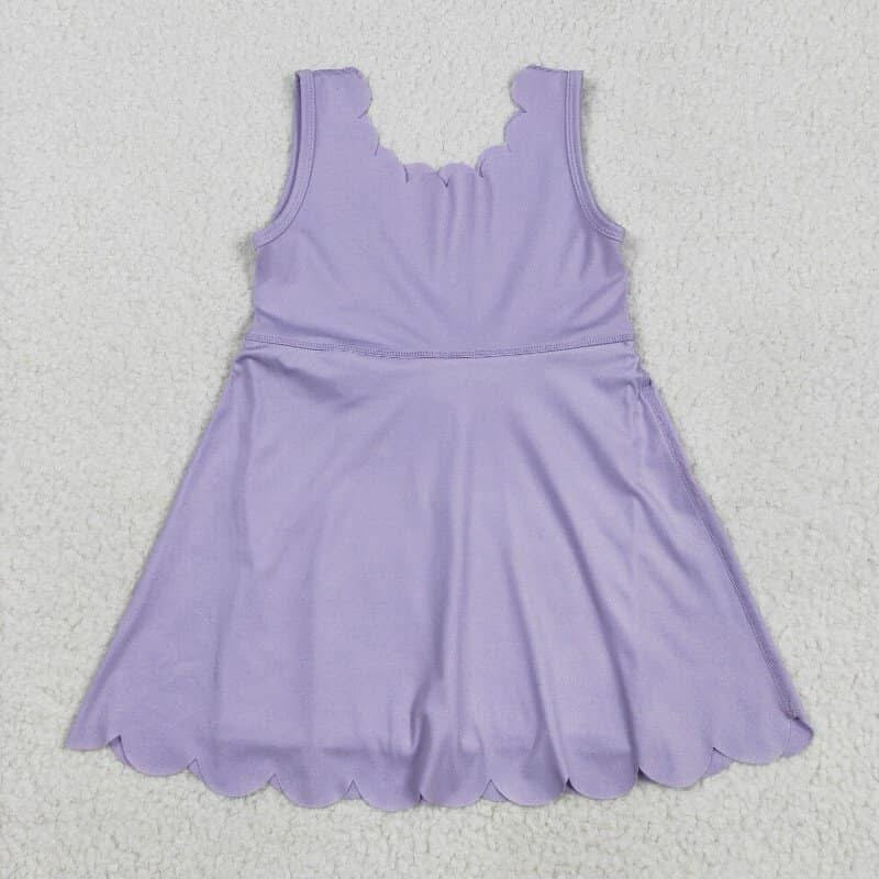 Scalloped athletic set with shorts built in