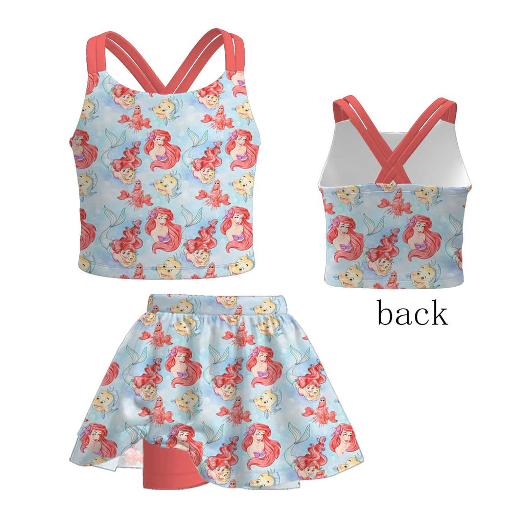 Girls ruffle skort set
