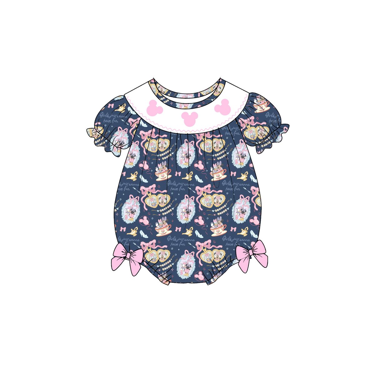 Magic embroidered Smocked romper