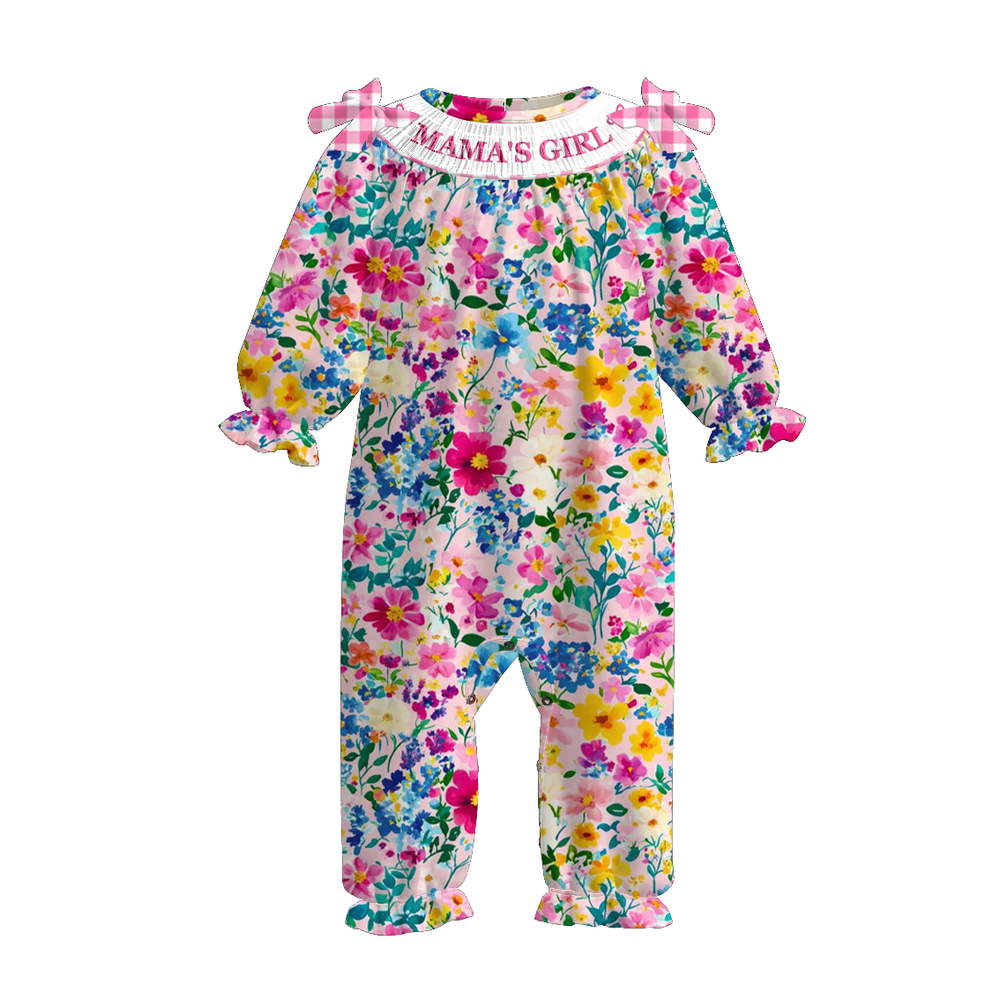 Smocked mamas girl romper