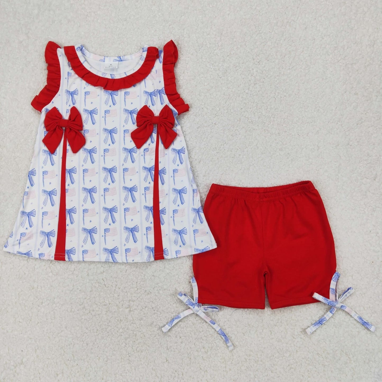 Red white and blue bows