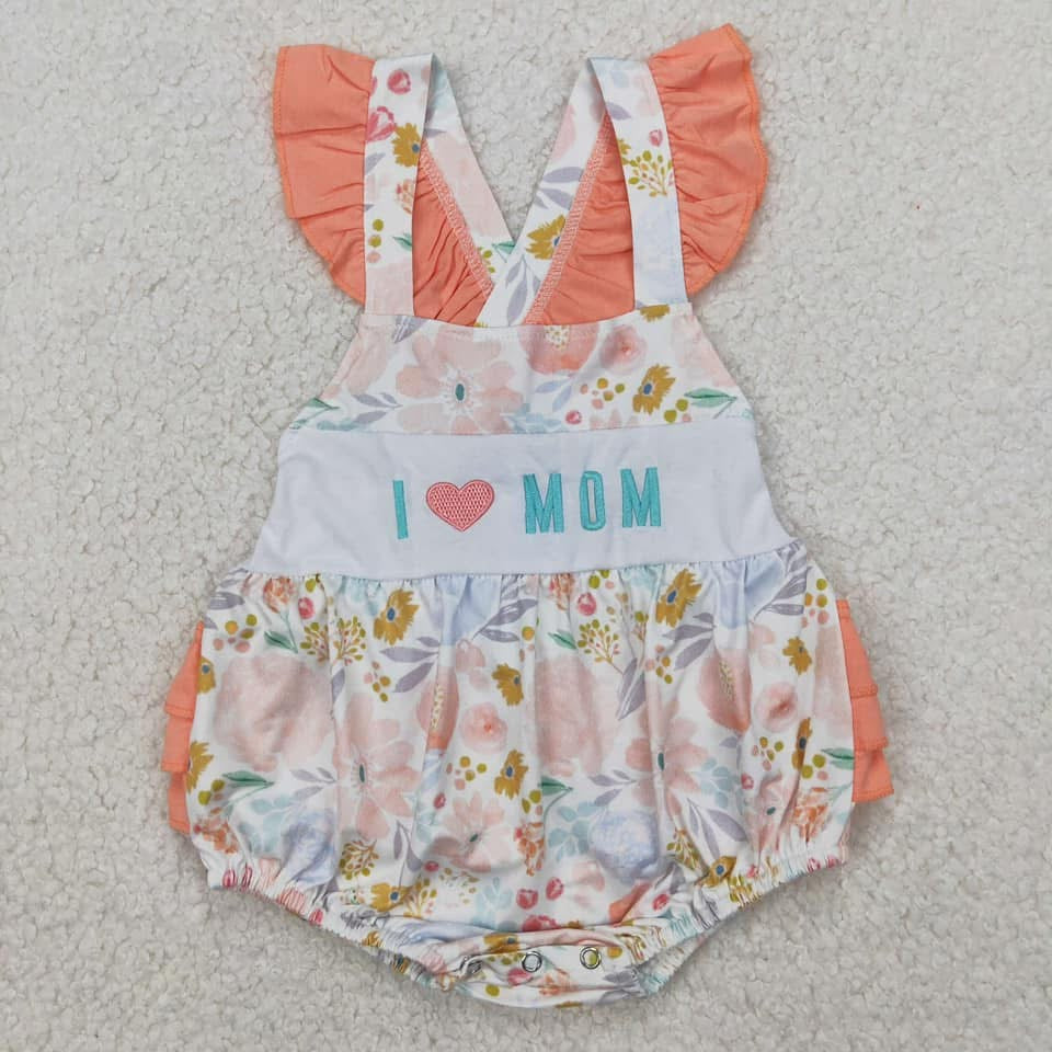 I love mom romper-Embroidered