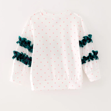 Christmas tree ruffle shirt