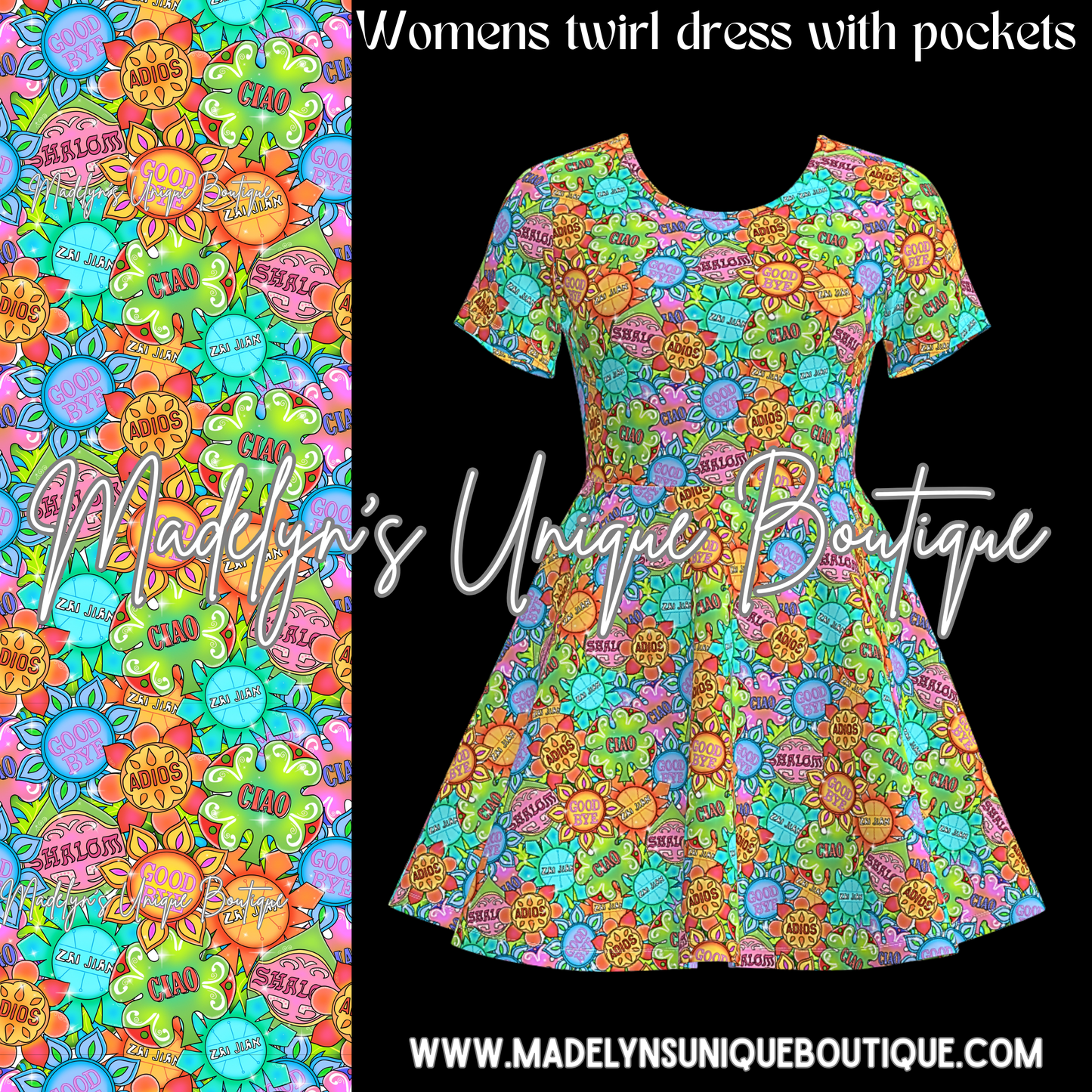 Women’s twirl dress with pockets