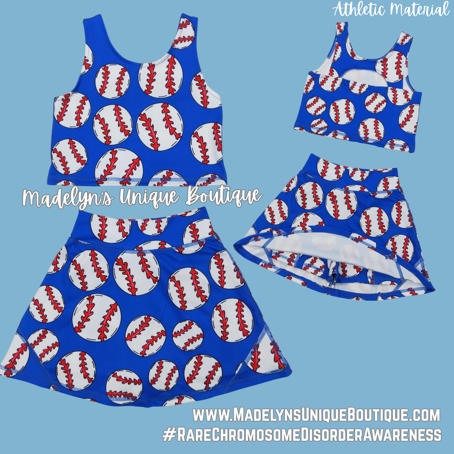 Baseball sports athletic set with shorts built in