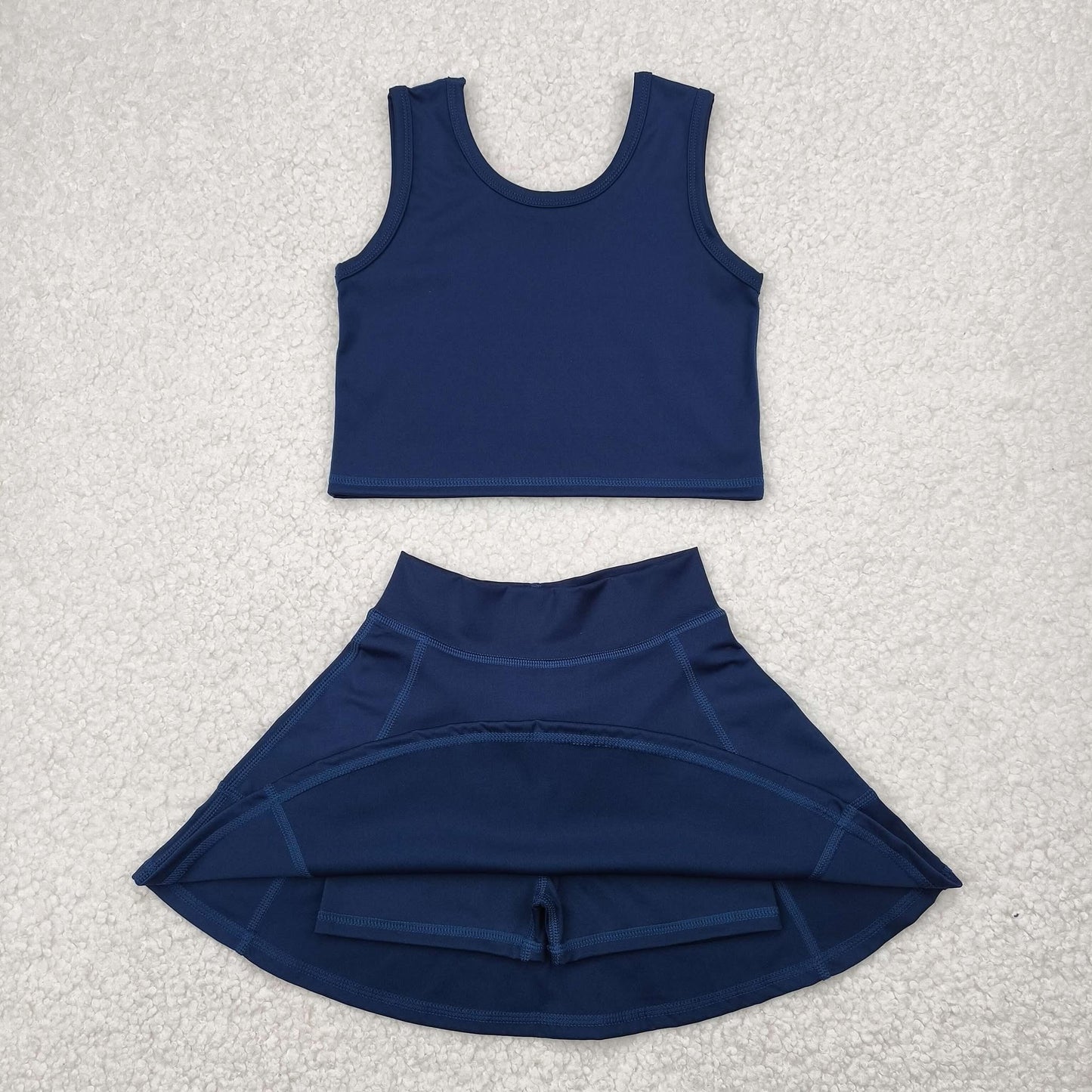 Navy sports athletic set with shorts built in