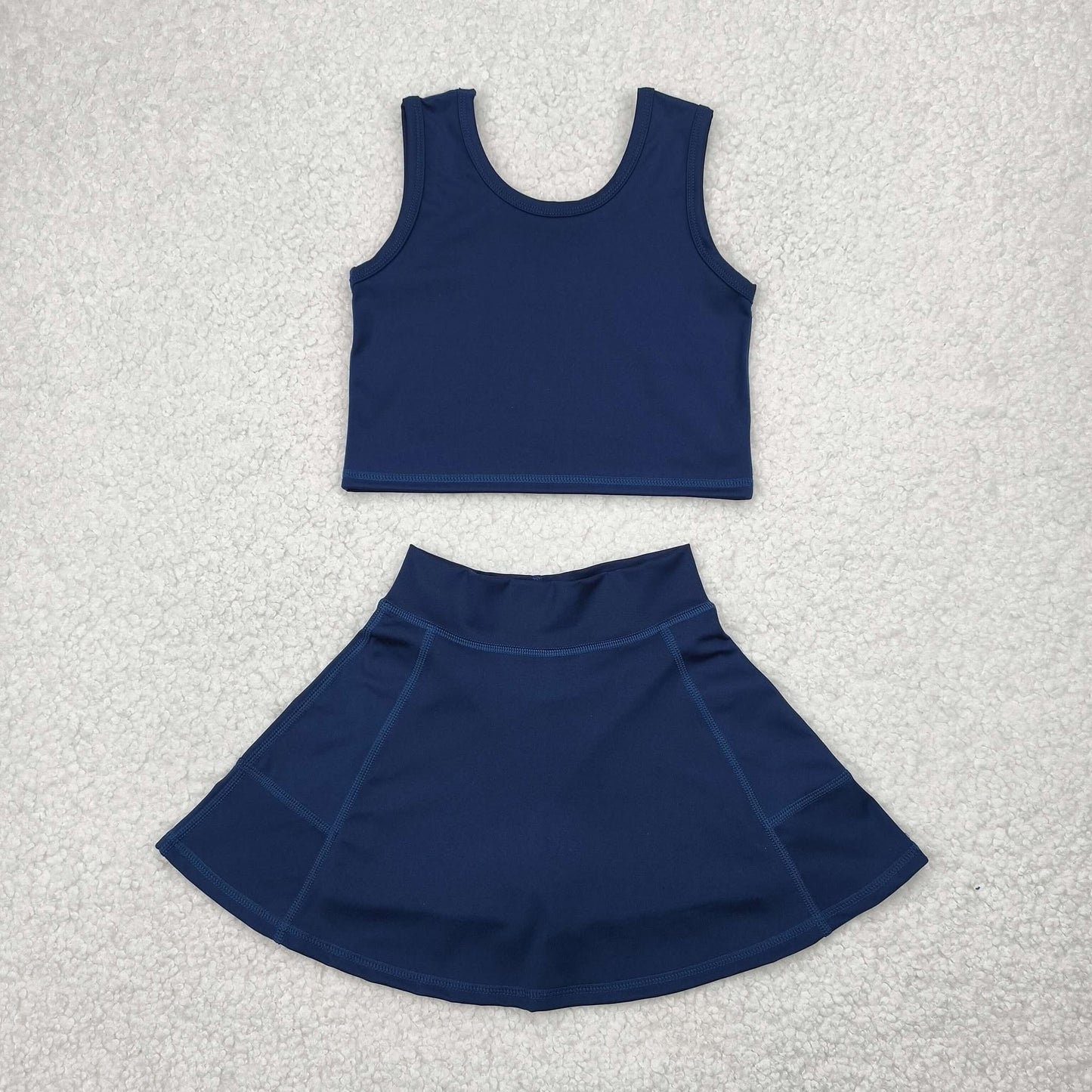 Navy sports athletic set with shorts built in