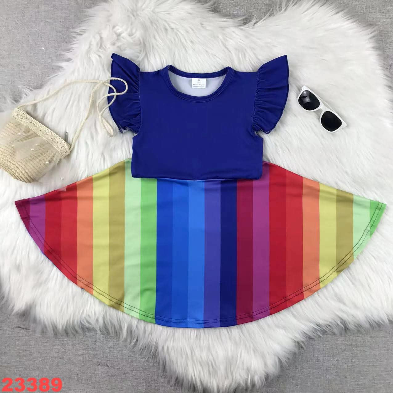 Blue rainbow twirl