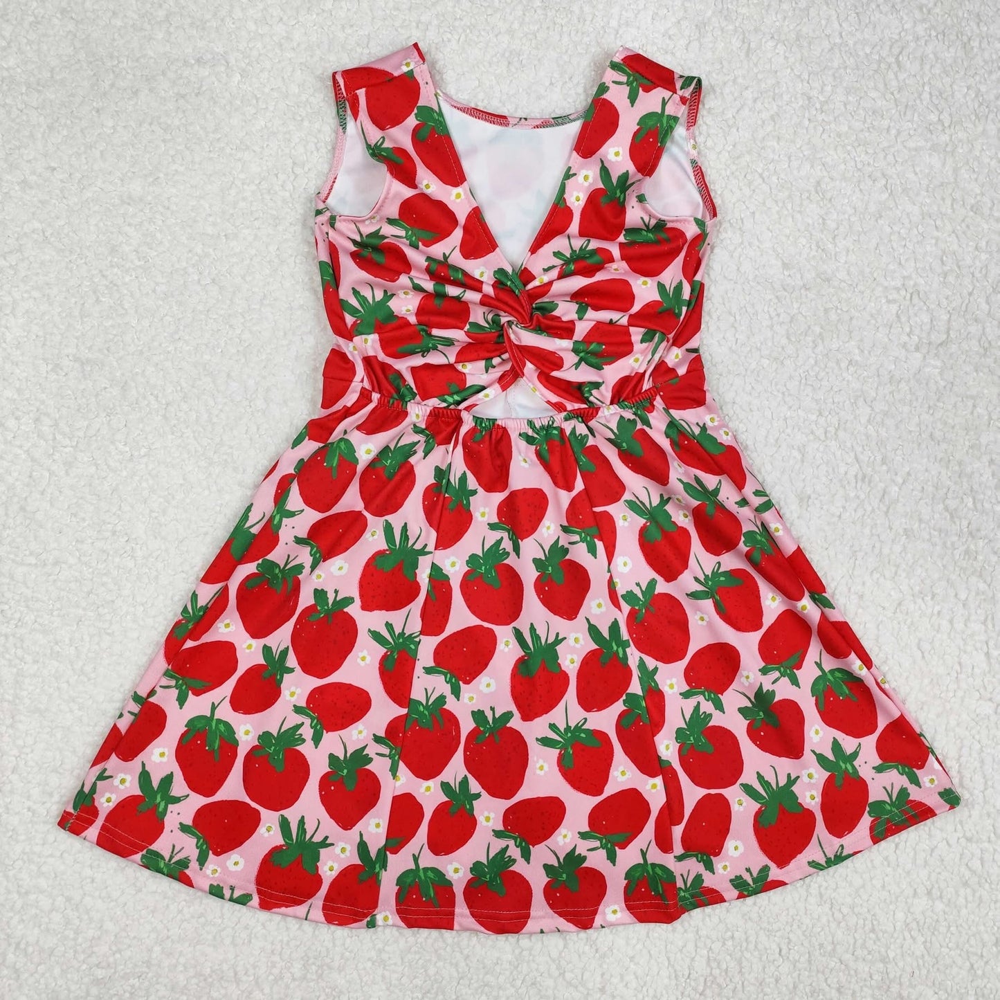 Beautiful strawberry twist back sport dress with shorts