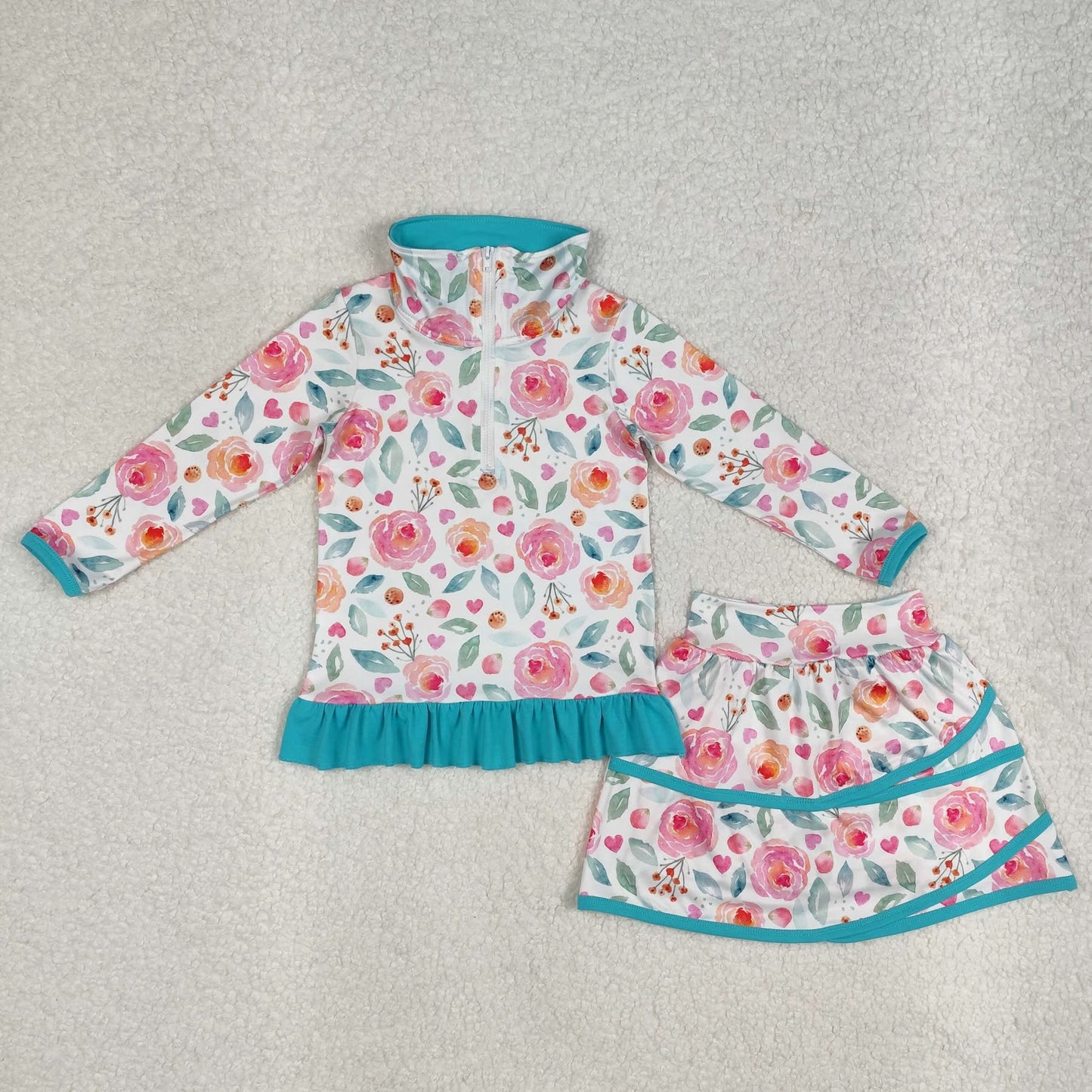 Adorable floral skort set