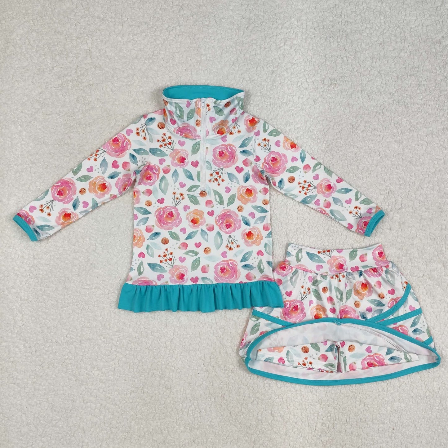 Adorable floral skort set