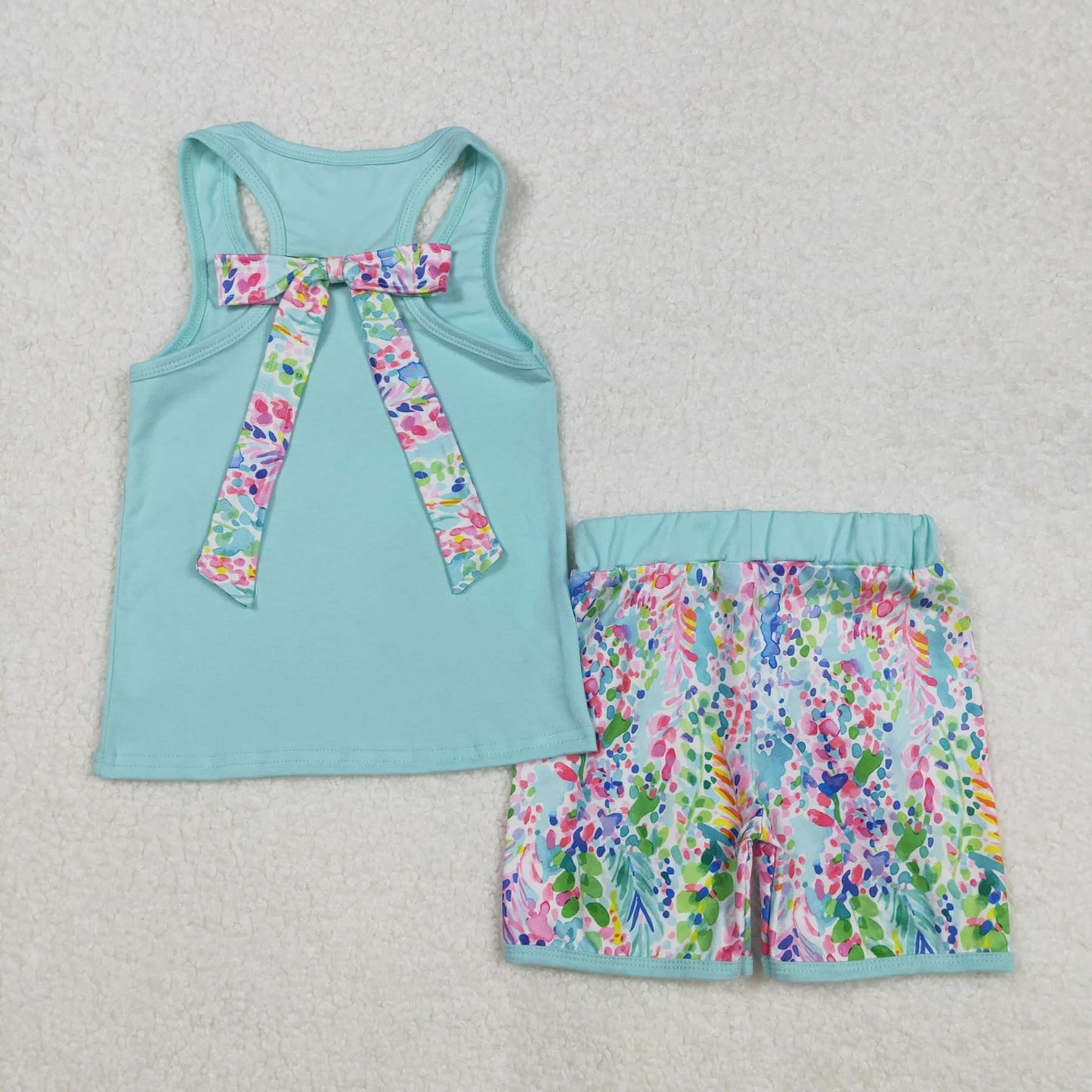 Flower bow back tank set