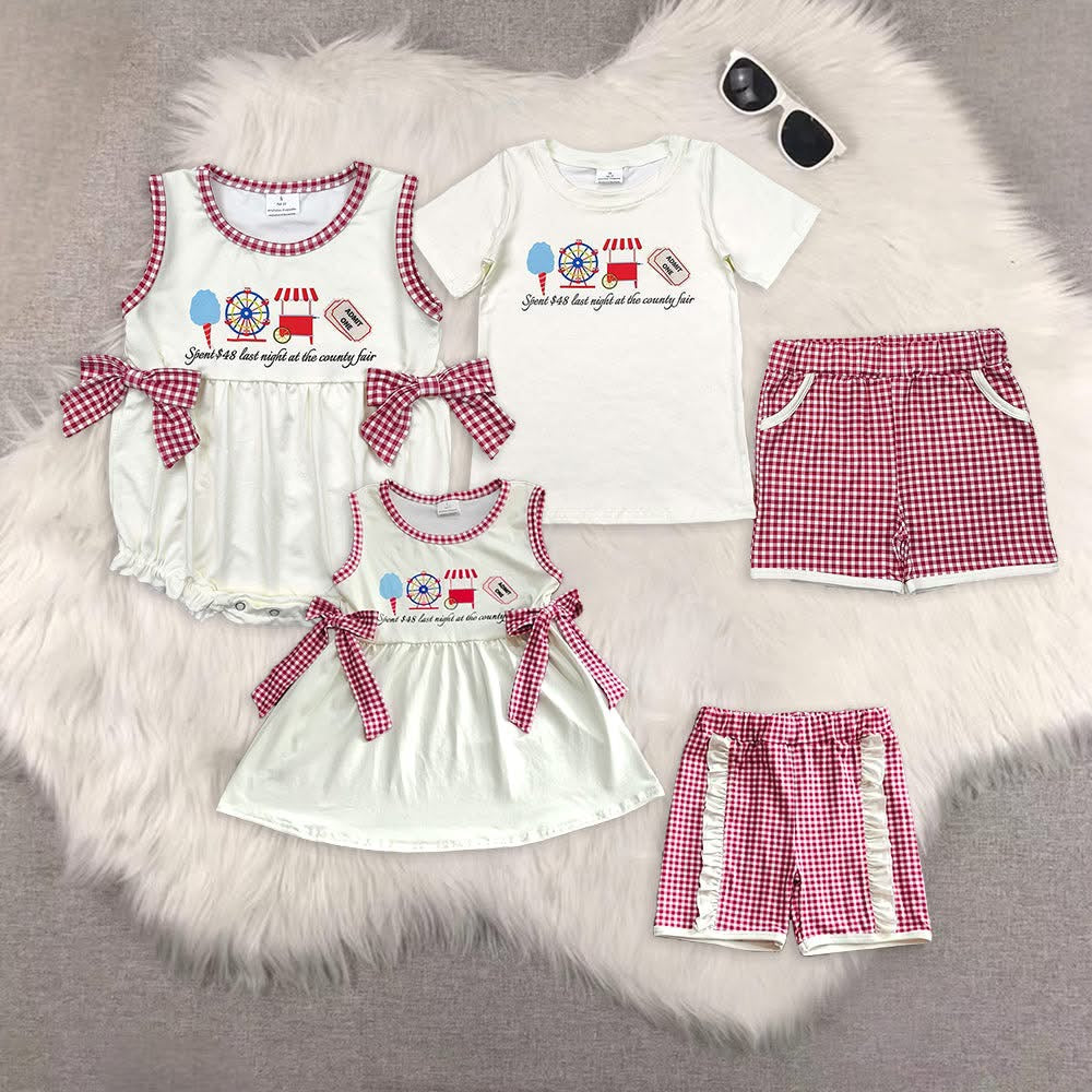 SS spent $48 last night at the county fair- matching boys set and romper