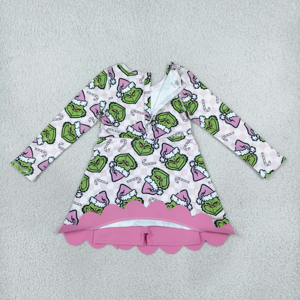 Girls Christmas athletic dress with built in shorts
