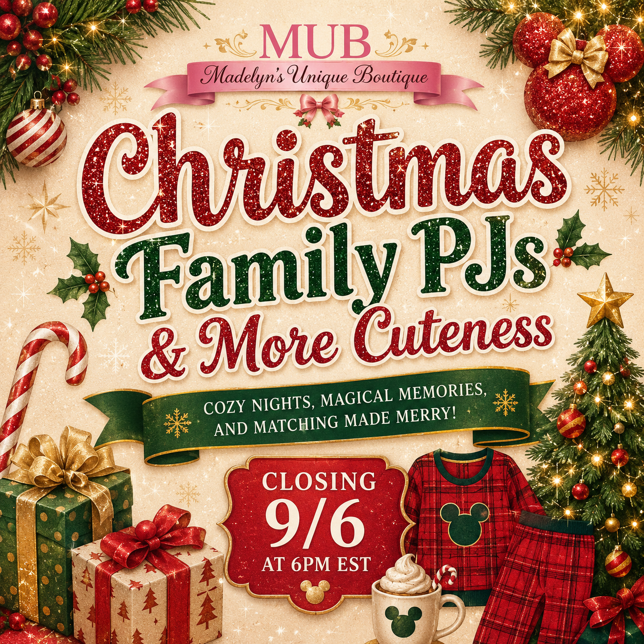 Family Christmas pajamas & other cute items (closing 9/6-6pm est)