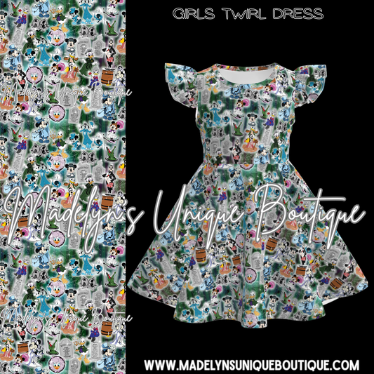 Girls twirl dress “Happy haunts”