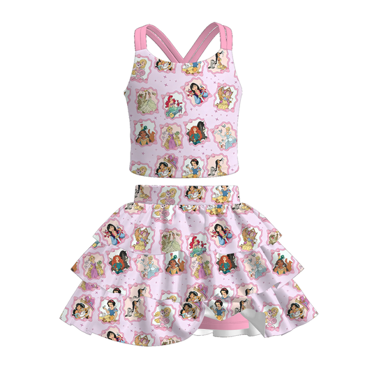 Girls ruffle skort set