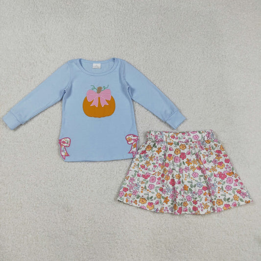 embroidered pumpkin skort