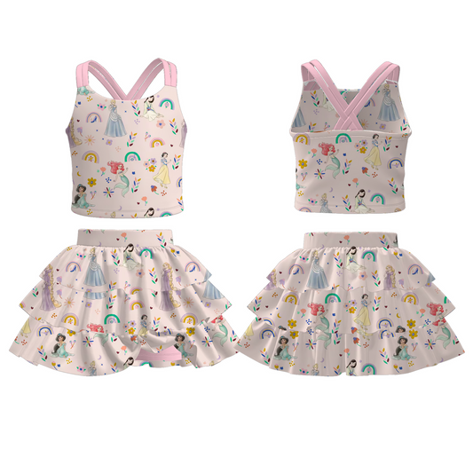 Girls ruffle skort set