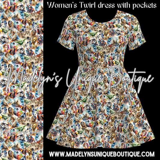 Women’s twirl dress with pockets