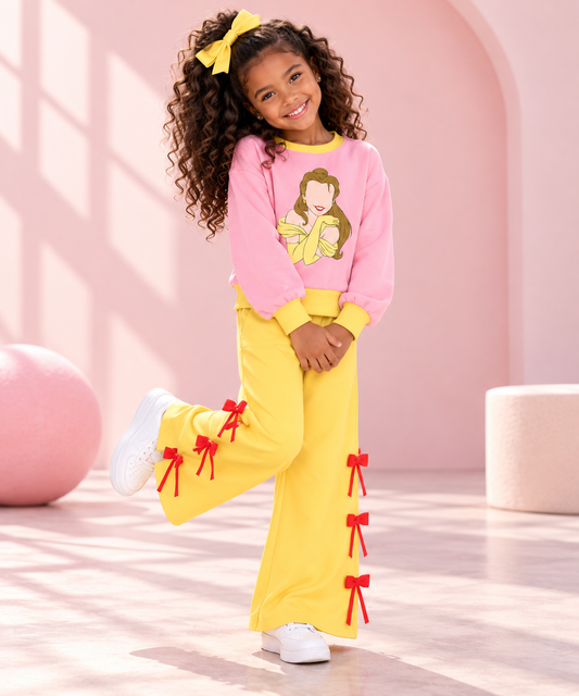 Girls princess bow pant set