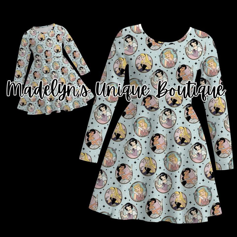 Women’s long sleeve twirl dress with pockets