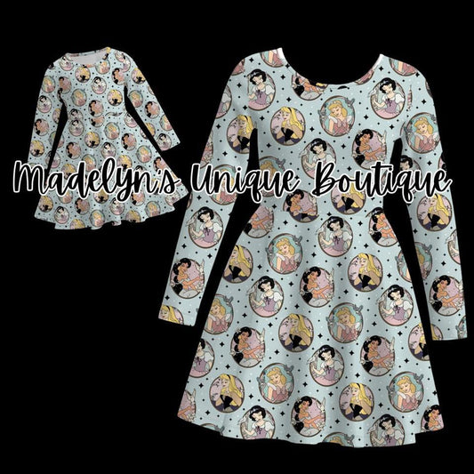 Women’s long sleeve twirl dress with pockets