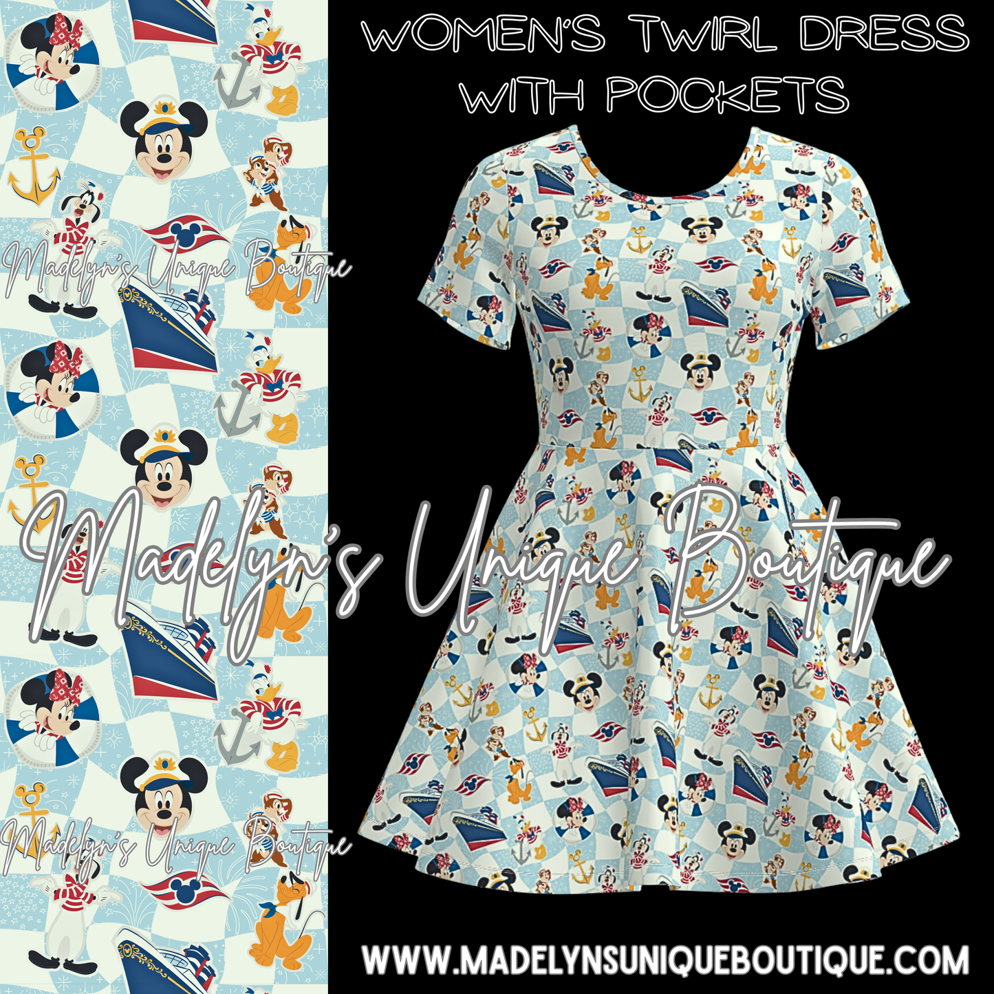Women’s twirl dress with pockets cruise