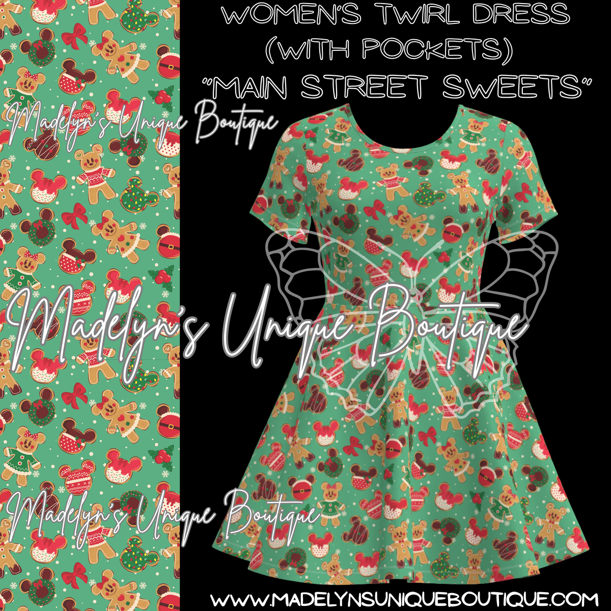 Women’s twirl dress with pockets “Mainstreet Sweets”