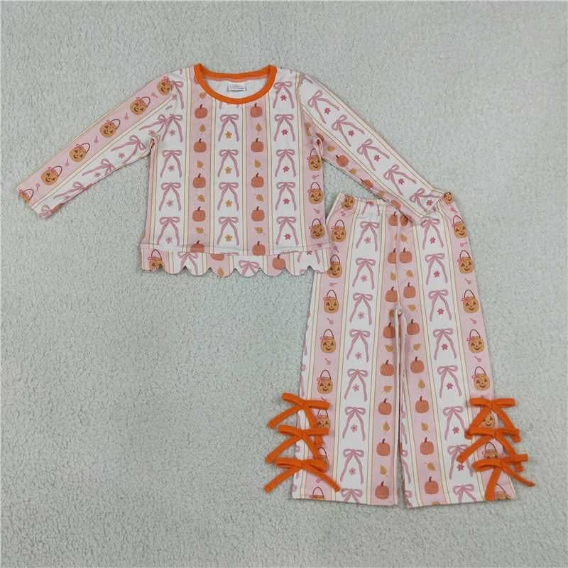 Girls bow pant set