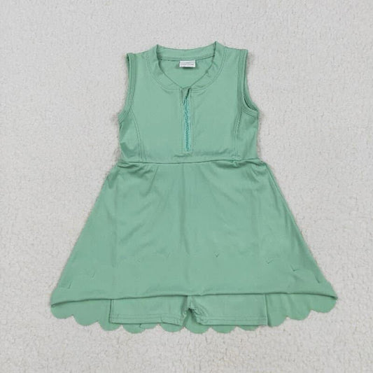 Scalloped athletic set with shorts built in