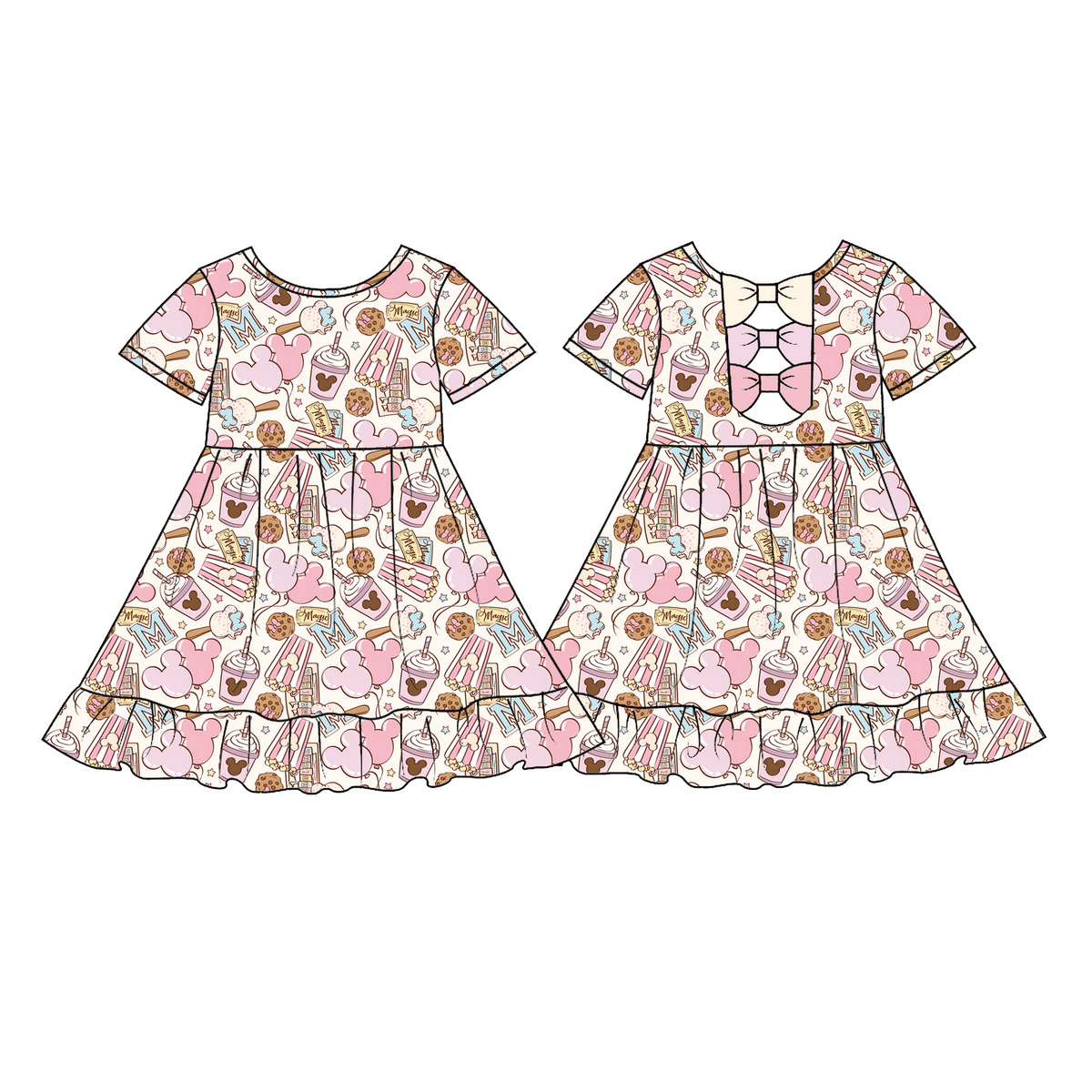 Girls bow back dress